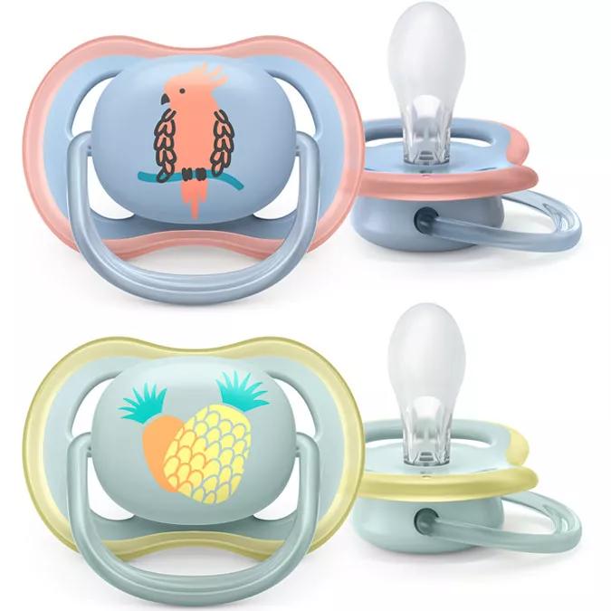 Avent Chupetes Ultra Air 0-6m Azul y Amarillo 2 uds