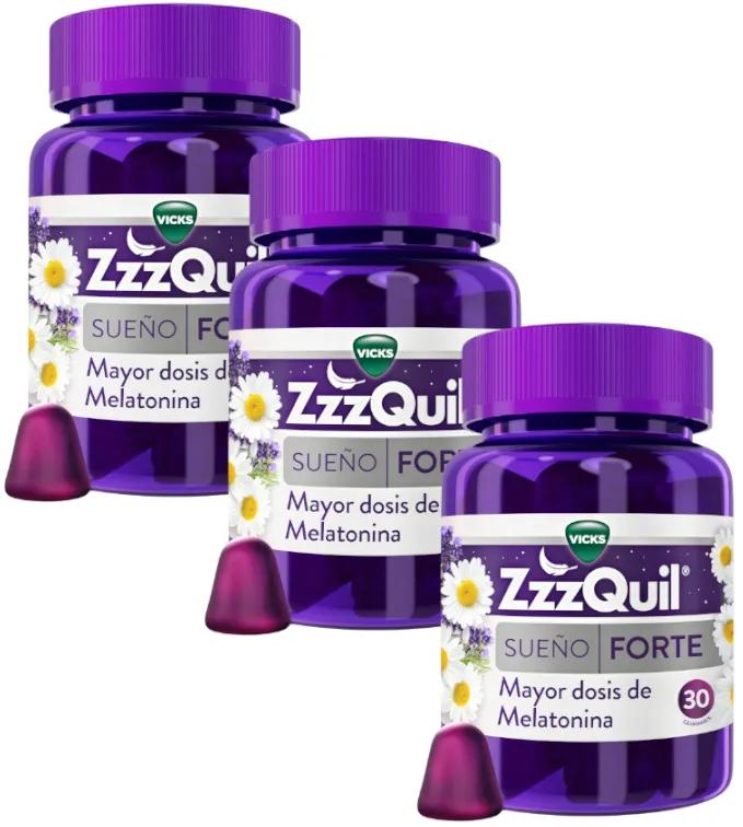 ZzzQuil Natura Forte Melatonin und Baldrian Schlaf 3x30 Gummibonbons