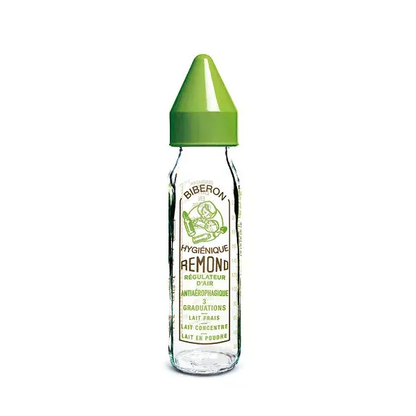 dBb Remond botella Regul'Air vidrio Vintage verde 0-4 meses silicona 240ml