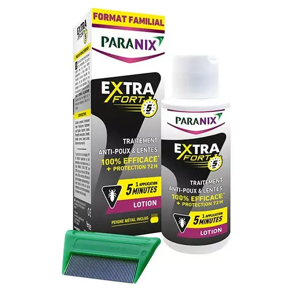 Paranix Extra Fort 5 Minutes Lotion Anti-Poux et Lentes + Peigne 200ml