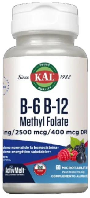 KAL B-6 B-12 avec folate de méthyle 60 comprimés sublinguaux