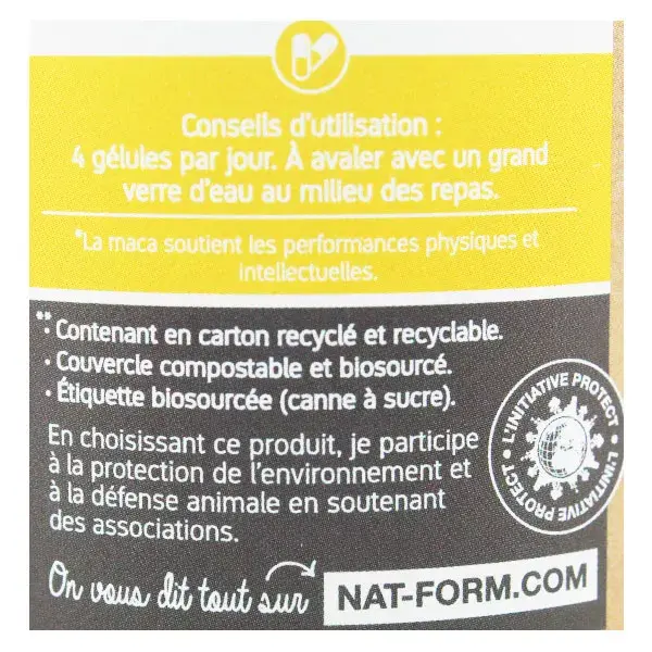 Nat & Form Eco Responsable Maca Bio Integratore Alimentare 200 capsule