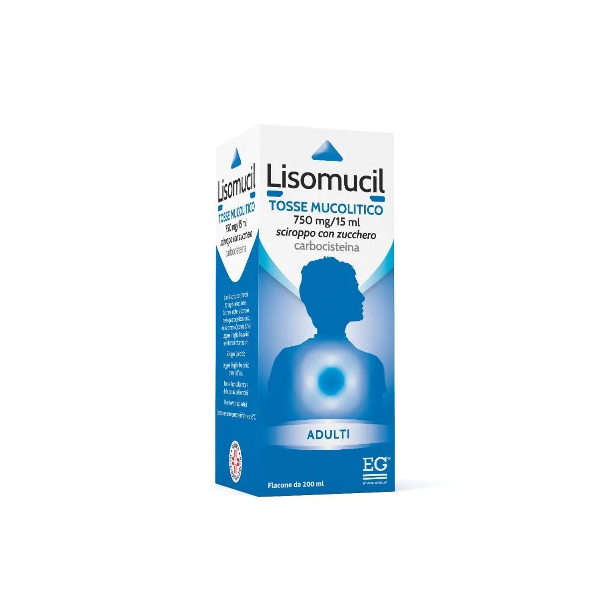 Lisomucil Tosse Mucolitico 750 mg/15 ml Carbocisteina Sciroppo Adulti 200 ml