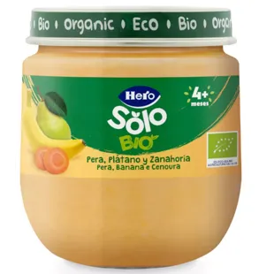 Hero Solo Bio Pêra, Banana e Cenoura Pote +4m 120 gr
