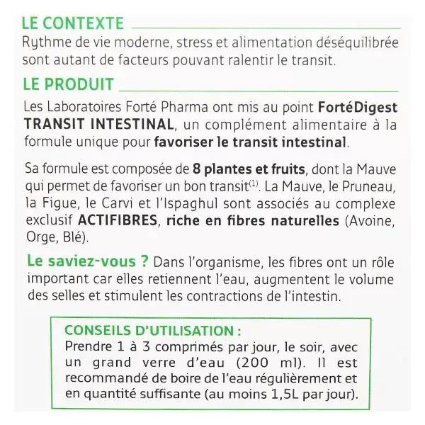 Forté Pharma Forté Digest Transit Intestinal 30 comprimés
