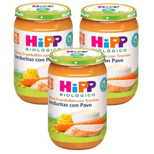 HiPP Tarrito de Verduritas con Pavo BIO +12m 3x220 gr