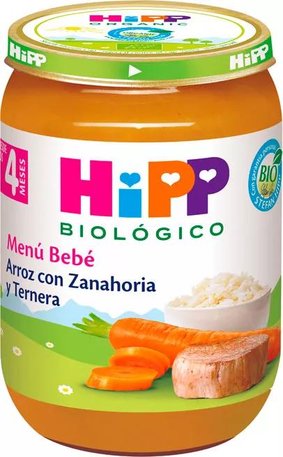 HiPP Glas Reis mit Karotte und Rindfleisch +4m BIO 190 gr