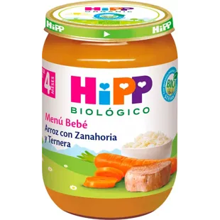 HiPP Tarrito de Arroz con Zanahoria y Ternera +4m BIO 190 gr