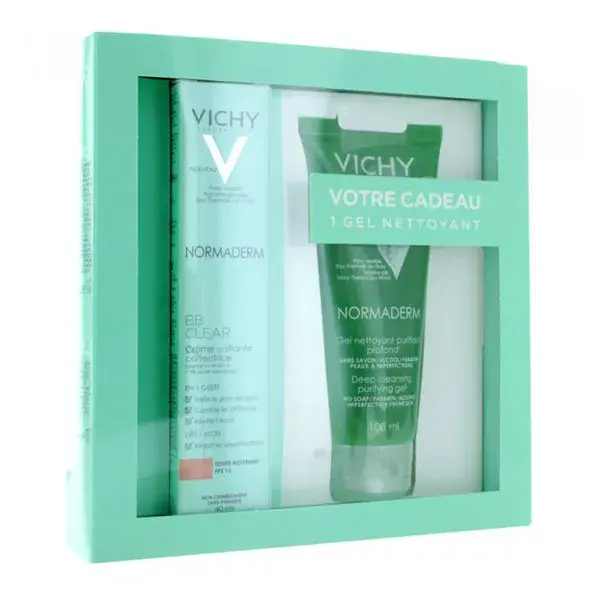 Vichy Normaderm BB claro promedio de matiz 40ml + Gel limpiador purificante ofrece 100ml