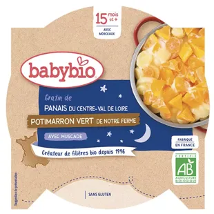Babybio Bonne Nuit Assiette Gratin Pastinaca Zucca Potimarron dai 15 mesi 260g