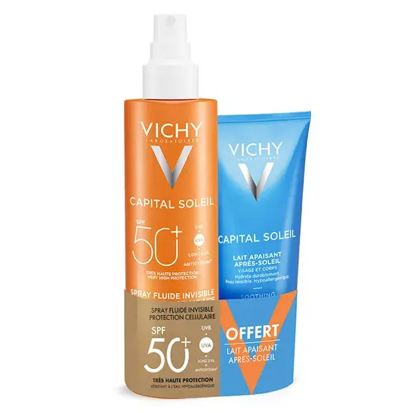 Vichy Cellular Protection Invisible Fluid Spray SPF50+ and Free Soothing After-Sun Milk