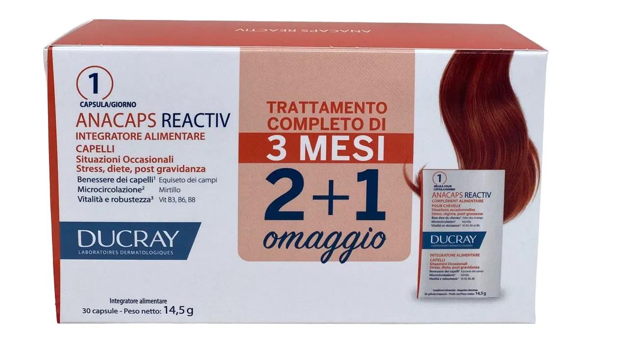 Ducray Anacaps Reactiv Trio Integratore Per Capelli PROMO TRIPACCO 90 Capsule