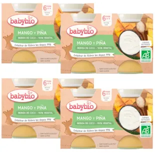 Yaourt Végétal Babybio Coco, Mangue et Ananas +6m 130 gr 4x2 unités