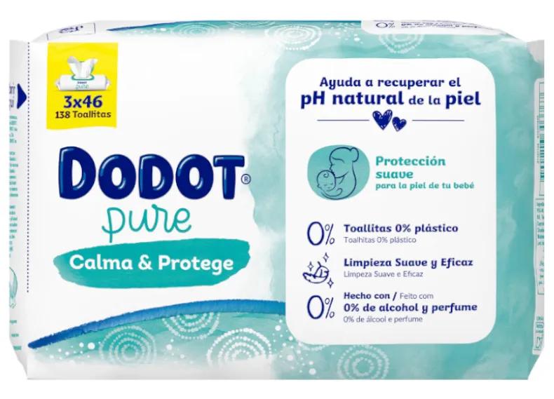 Lingettes Dodot Pure Soothe &amp; Protect Aloe Vera 3 x 46 unités