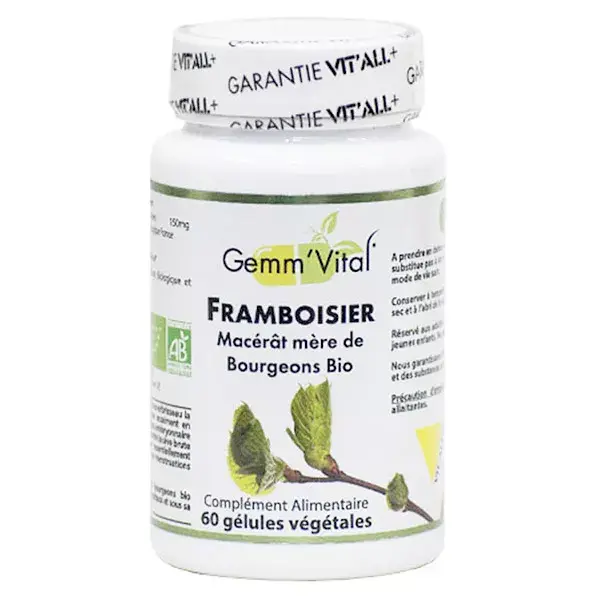 Vit'all+ Gemm'Vital Framboisier Bio 60 gélules végétales