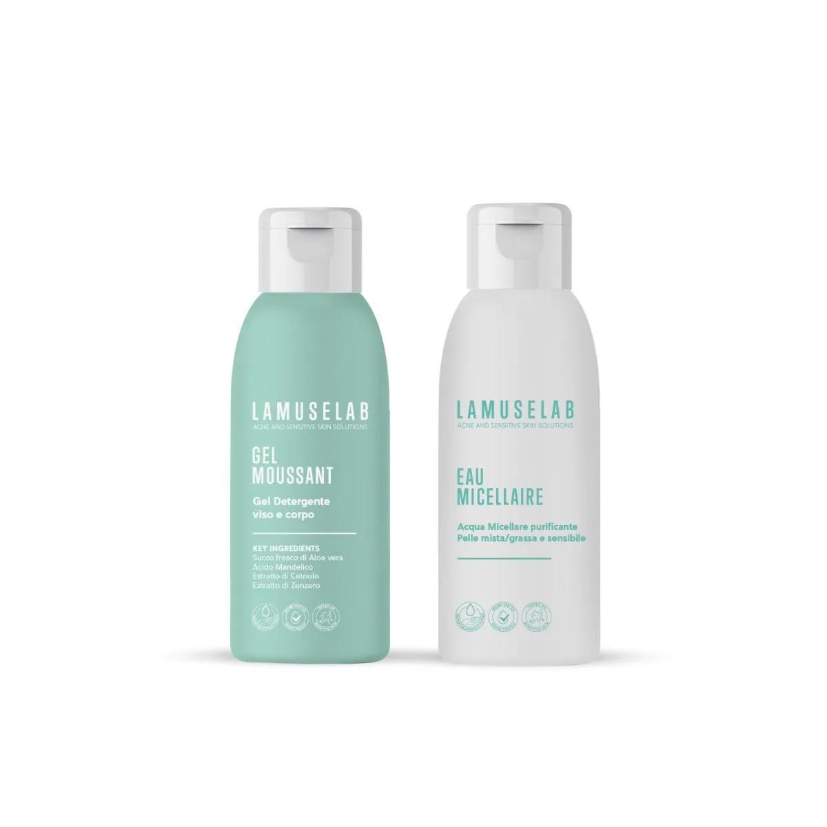 Lamuselab Kit Detersione Viaggio 100 ml Per Pelle A Tendenza Acneica