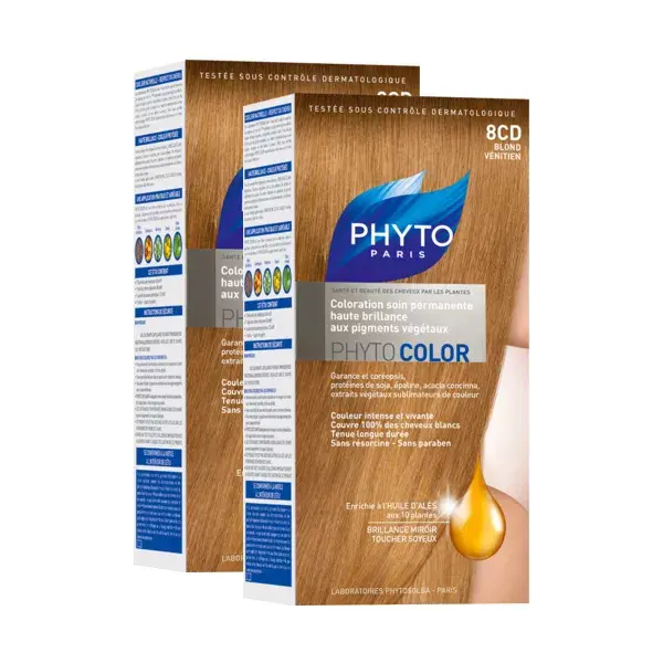 Phyto Color 8CD Biondo Ramato Dorato Confezione da 2