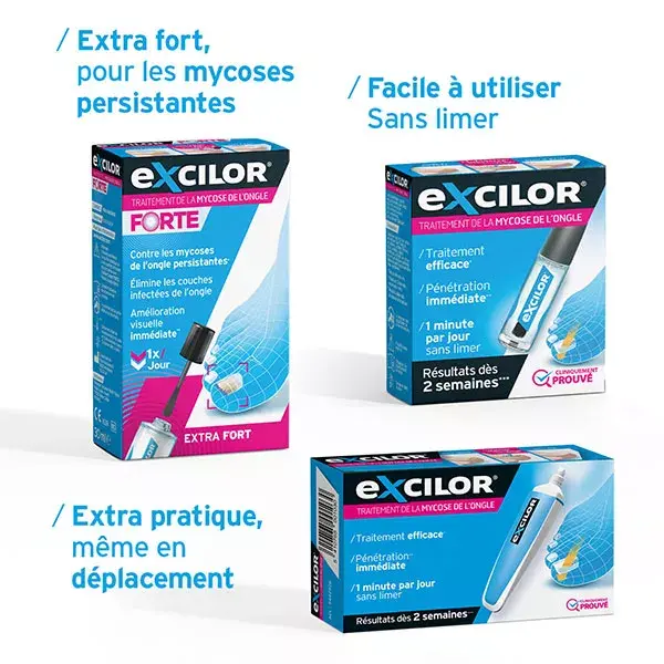 Excilor Forte Mycose de l'Ongle 30ml + Coupe Ongle Offert