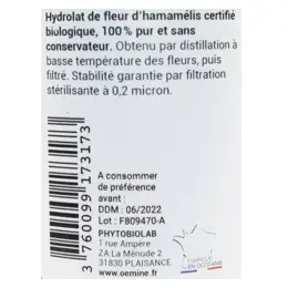 Oemine Eau Florale Alimentaire Hamamélis Bio 125ml