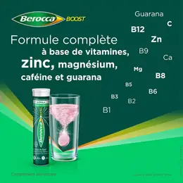 Berocca Boost Vitamines Caféine et Guarana 30 comprimés effervescents