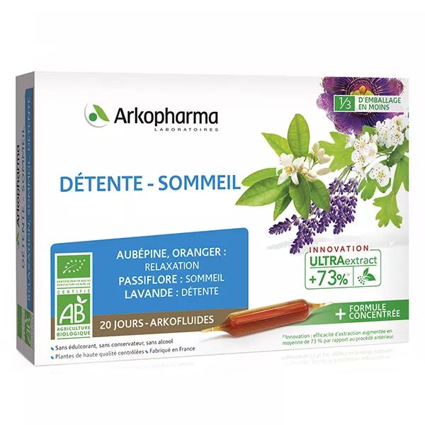 Arkopharma Arkofluides Détente Relajación y Sueño Bio 20 Ampollas