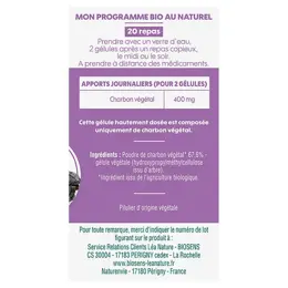 Biosens Charbon Actif Bio 40 gélules