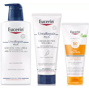 Eucerin Sun Body Oil Control Gel-Cream SPF 50 200 ml + UreaRepair Plus 400 ml + Urea Foot Cream 100 ml