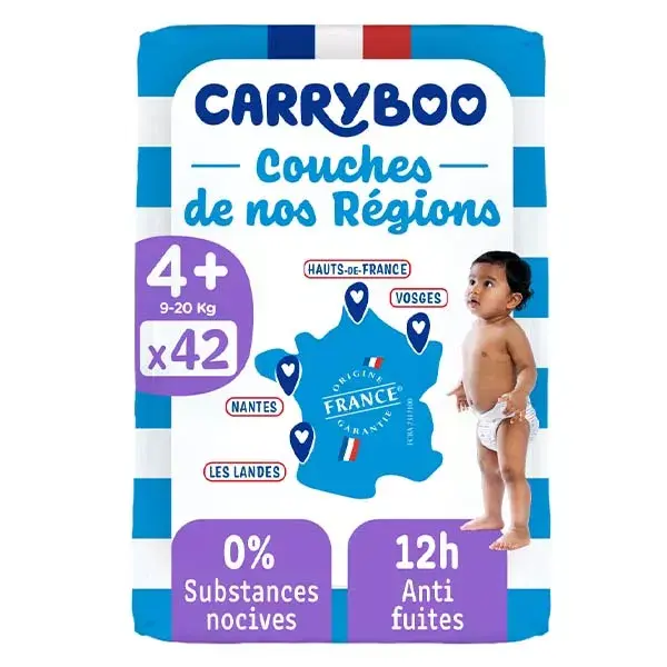 Carryboo Couches de nos régions Taille 4+ (9-20kg)