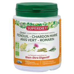 Superdiet Quatuor Bien-Être Digestif Bio 150 gélules