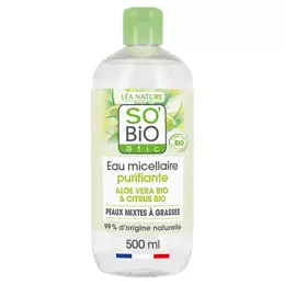 So'Bio Étic Hydra Aloe Vera Eau Micellaire Purifiante Jus d'Aloe Vera Bio 500ml