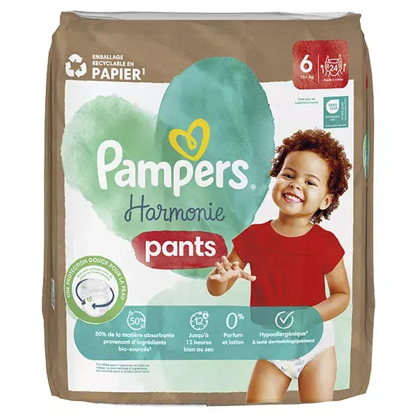 Pampers Harmonie Pants T6 (15+ Kg) Avec Emballage Papier Recyclable