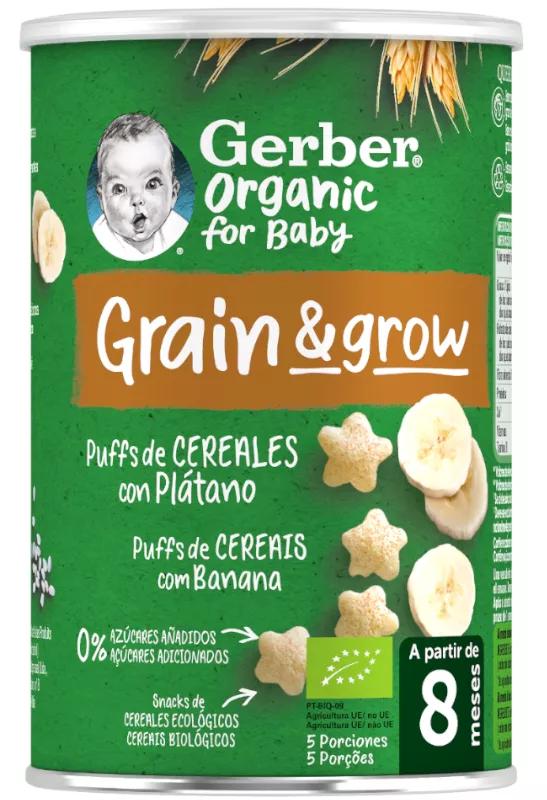 Gerber Organic Puff Cereais com Banana +8m 35 gr