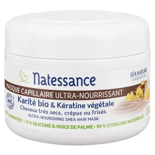 Natessance Organic Shea Butter and Vegetable Keratin Nutrition Hair Mask 200ml