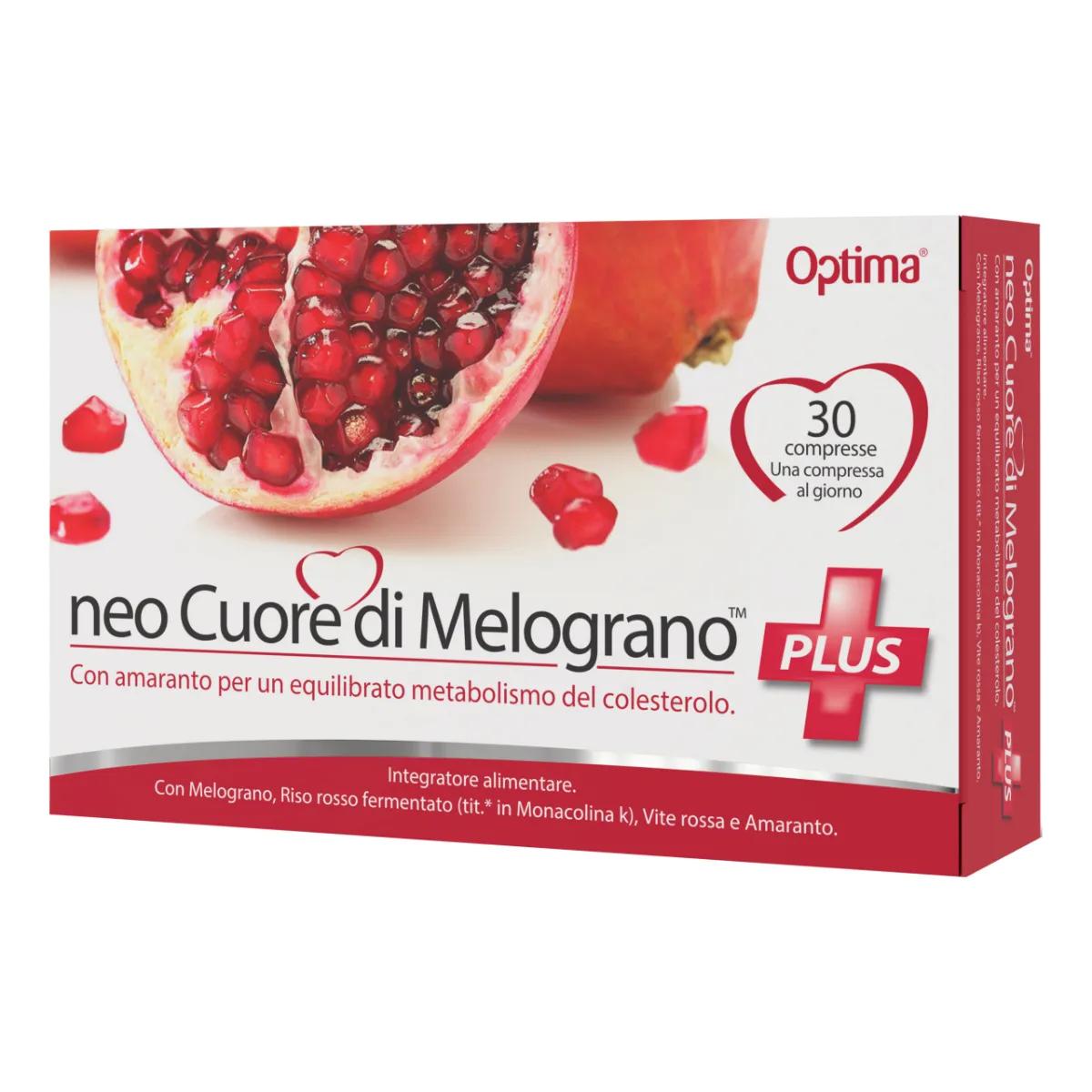 Optima Neo Cuore Di Melograno Plus Integratore Colesterolo 30 Compresse