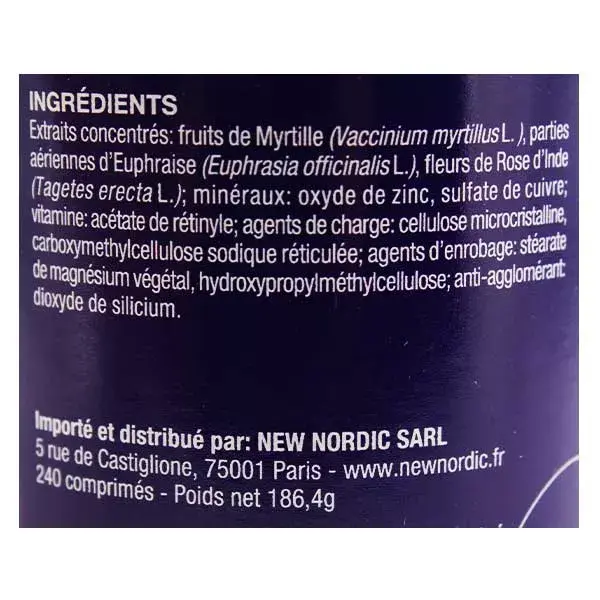New Nordic Blue Berry Eyes + Vision Supplement 240 Tablets 