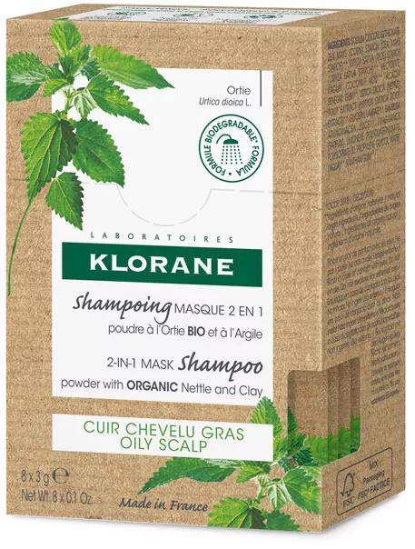 Klorane Champú-Mascarilla 2 en 1 a la Ortiga Bio 8 uds