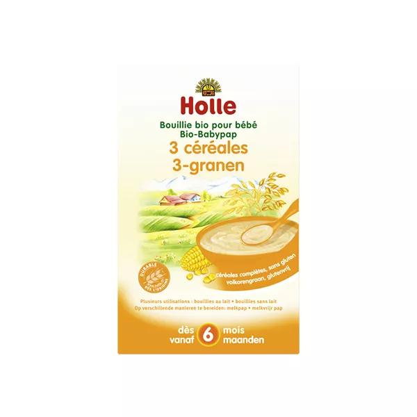 Holle Purée de 3 Cereales sin Gluten Bio +6m 250g