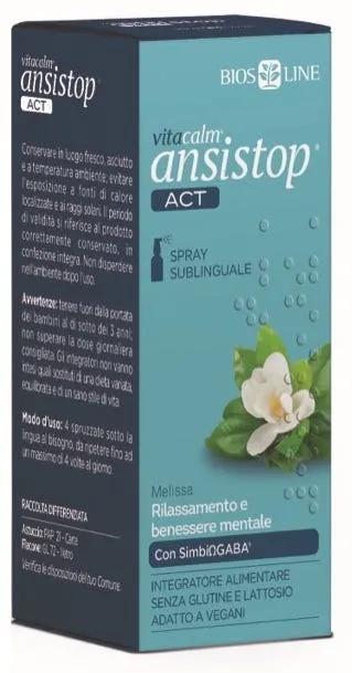 Biosline Vitacalm Ansistop Act Per Ansia Spray Sublinguale 20 ml