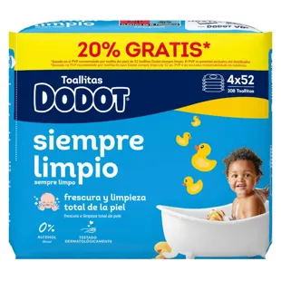 Dodot Always Clean Wipes 4x52 units