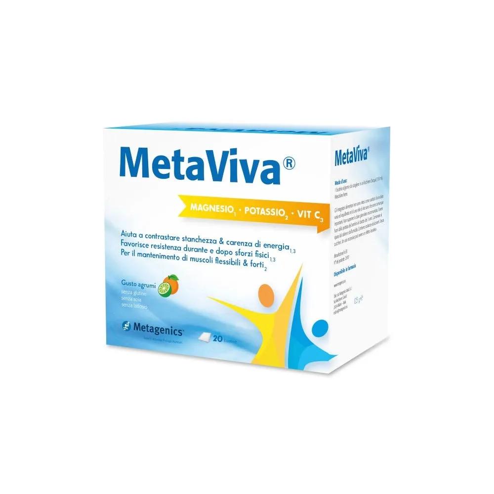 Metagenics Metaviva Integratore Magnesio, Potassio e Vitamina C 20 Bustine