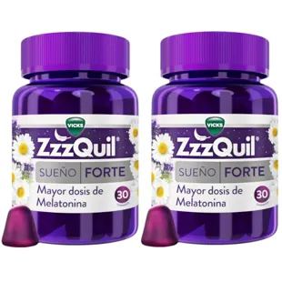 ZzzQuil Sleep Forte Dose élevée de mélatonine pour le sommeil 2x30 Gummies