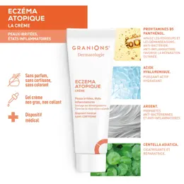 GRANIONS Crème Eczema - Anti Démangeaisons - Peau irritée - Sans Cortisone-30mL