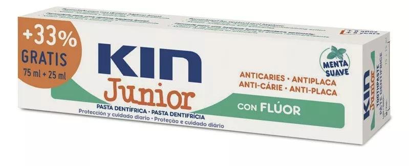 Kin Junior Pasta dentífrica Menta Suave 75ml + 25ml gRATIS