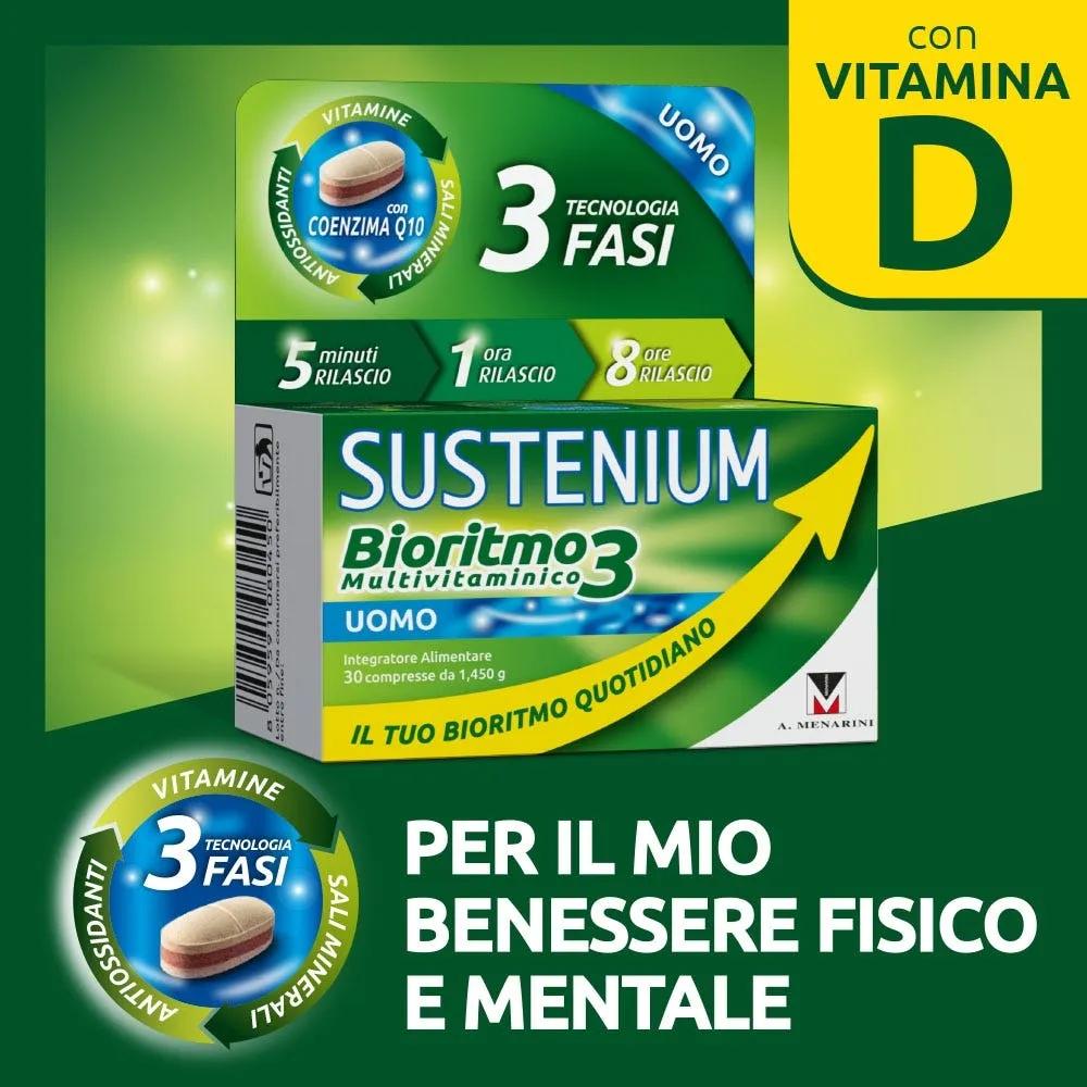 Sustenium Bioritmo 3 Multivitaminico Uomo Integratore Con Cenzima Q10 30 Compresse