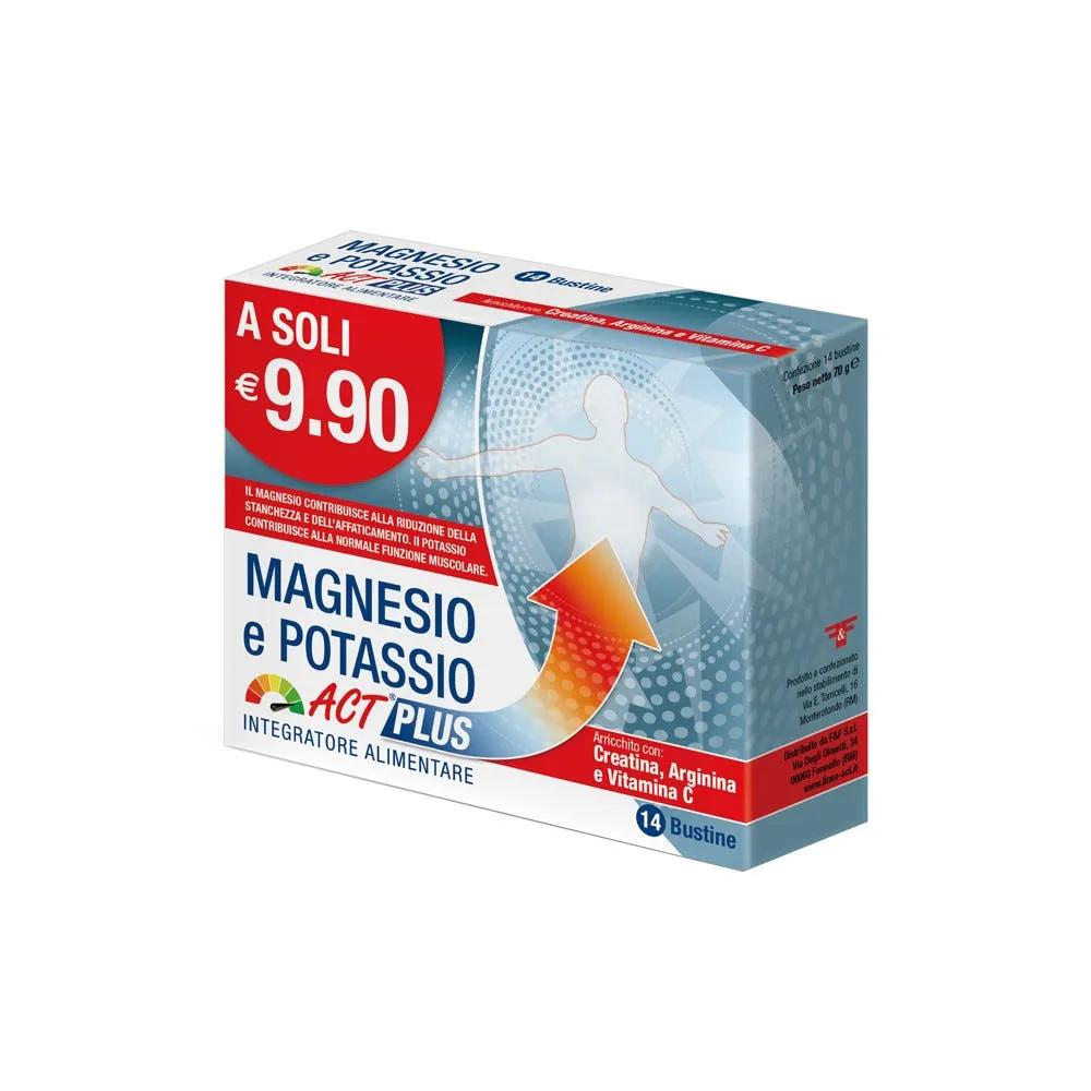 Magnesio Potassio Act Plus Integratore di Sali Minerali 14 Bustine