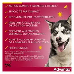 Advantix Chien Solution Antiparasitaire Grande Race 25 à 40kg 4 pipettes