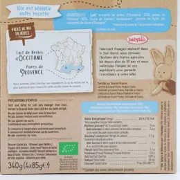 Babybio Desserts Lactés Gourde Brassé Lait de Brebis Poire +6m Bio 4 x 85g