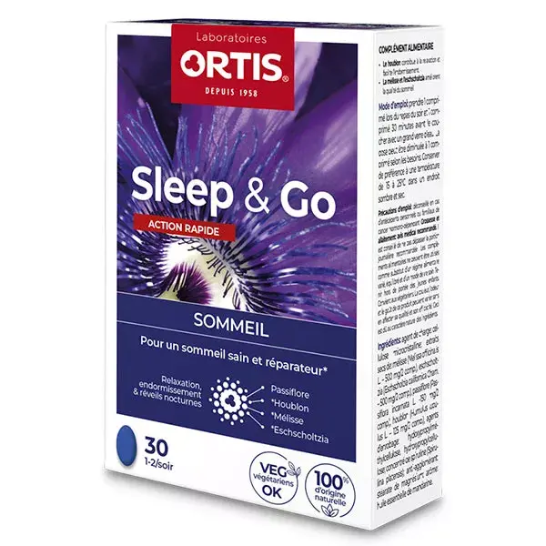 Ortis Sérénité Sleep & Go Sommeil 30 Comprimés