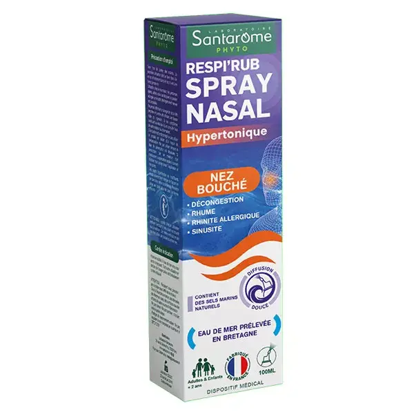 Santarome Bio Spray Nasal Décongestionnant Pour les nez bouchés 100 ml