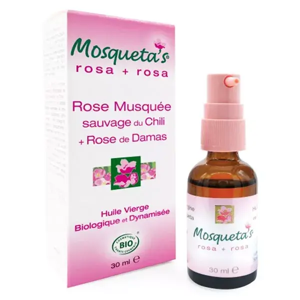 Mosqueta's Huile de Rose Musquée Sauvage du Chili + Rose de Damas Bio 30ml